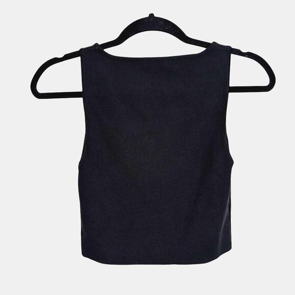 Forever 21 Ribbed Tank Black Square Neck Minimalist Capsule Closet M - Picture 2 of 6